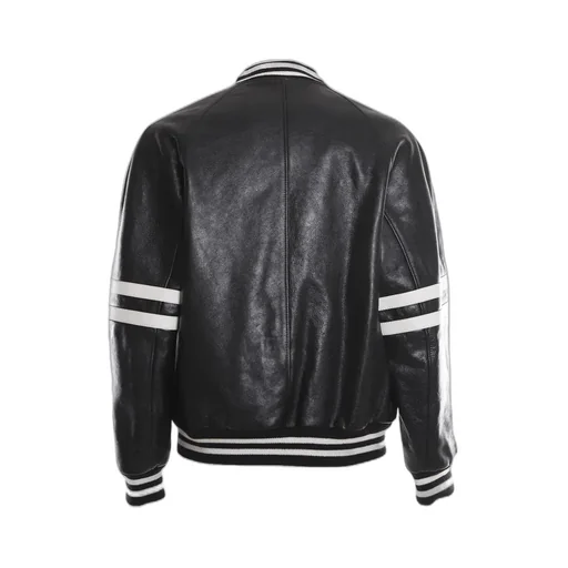 Oversized Calfskin Varsity-Style Jacket