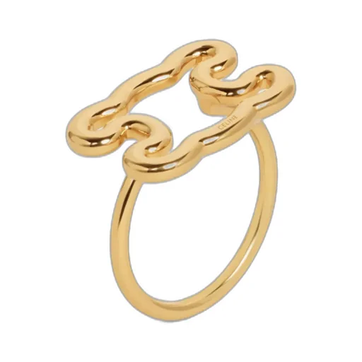 Triomphe Frame Large Ring In Brass With Gold Finish