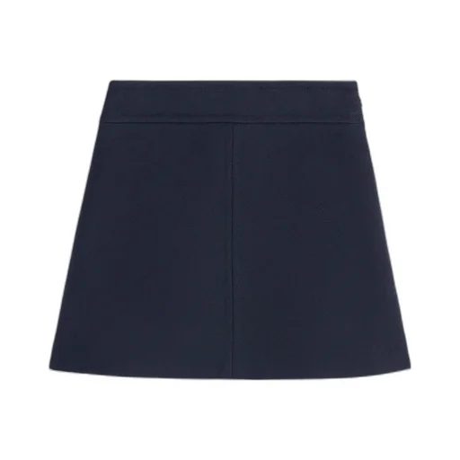Trapeze Mini Skirt In Double Faced Wool Tricotine