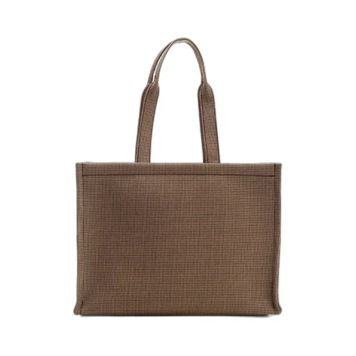 Large Cabas Thais In Pied De Poule Textile
