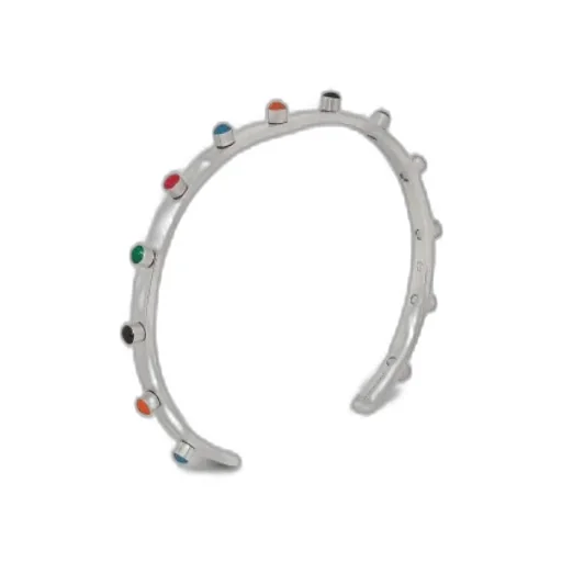 Enamel Nail Thin Opening Bracelet