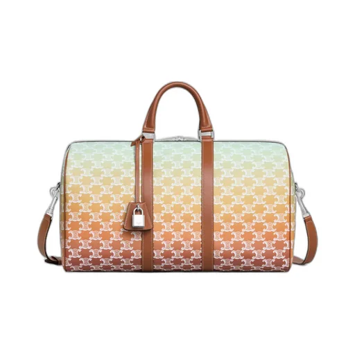 Medium Travel Bag In Triomphe Canvas Sunset And Calfskin