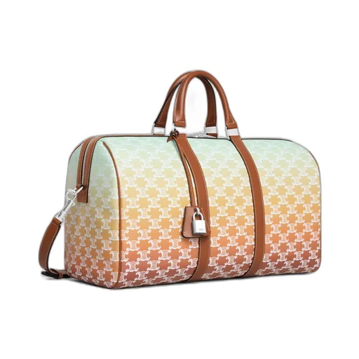 Medium Travel Bag In Triomphe Canvas Sunset And Calfskin