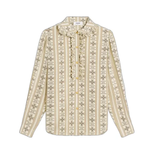 Frill Blouse In Crepe De Chine