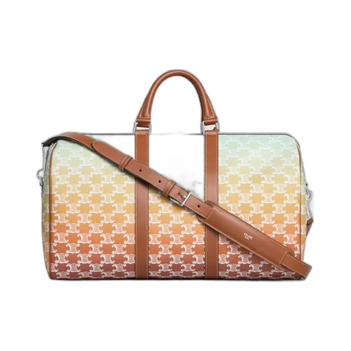 Medium Travel Bag In Triomphe Canvas Sunset And Calfskin