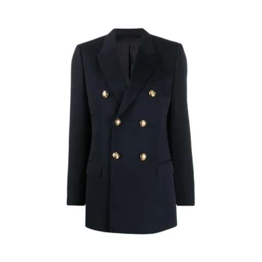 Long Jacket In Diagonal Wool