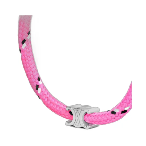 Triomphe Beach Bracelet In Polyester And Brass With Rhodium Finish