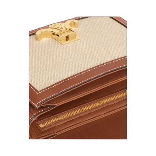 Teen Triomphe Bag In Textile And Calfskin