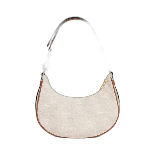 Medium Ava Strap Bag In Textile With Triomphe Crochet Embroidery