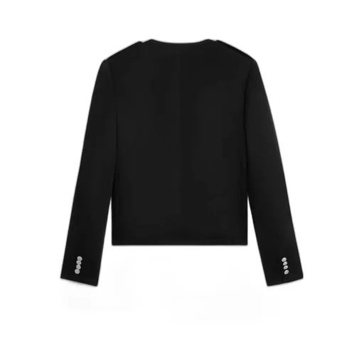Military Jacket In Diagonal Wool