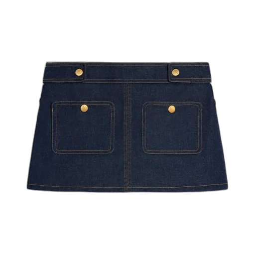Trapeze Mini Skirt In Raw Wash Denim