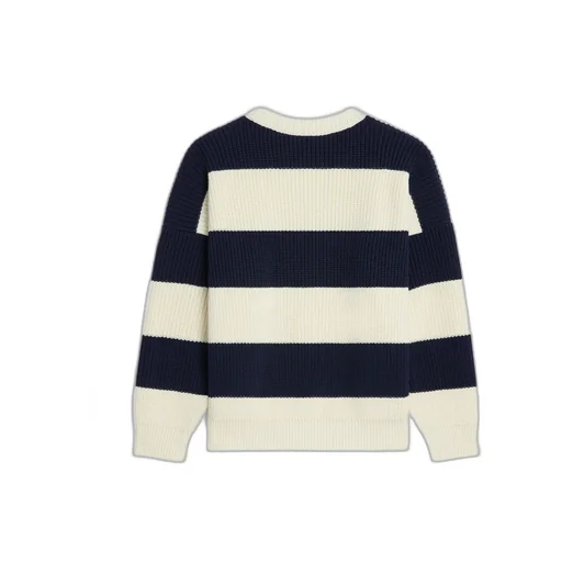 Oversized Sweater In Striped Cotton