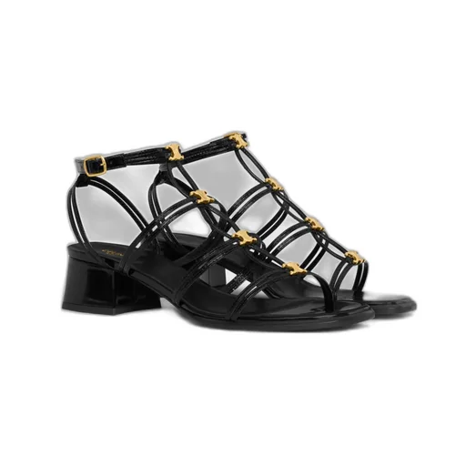 Clemence Multi Triomphe Sandal In Glossy Calfskin