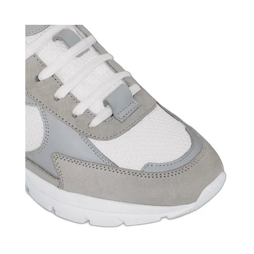 Runner Cr-03 Low Lace-Up Sneaker In Suede Calfskin, Mesh And Calfskin