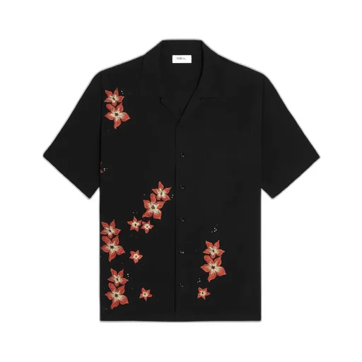 Embroidered Hawaiian Shirt In Viscose