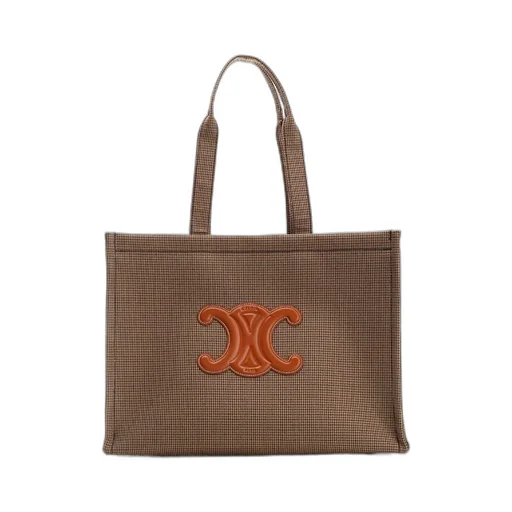 Large Cabas Thais In Pied De Poule Textile