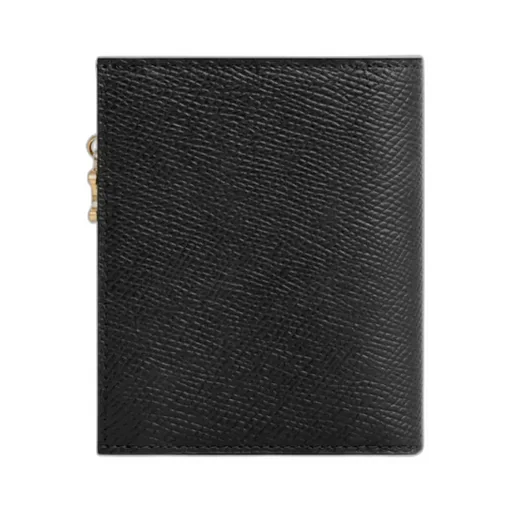 Compact Wallet Triomphe Charms In Grained Calfskin