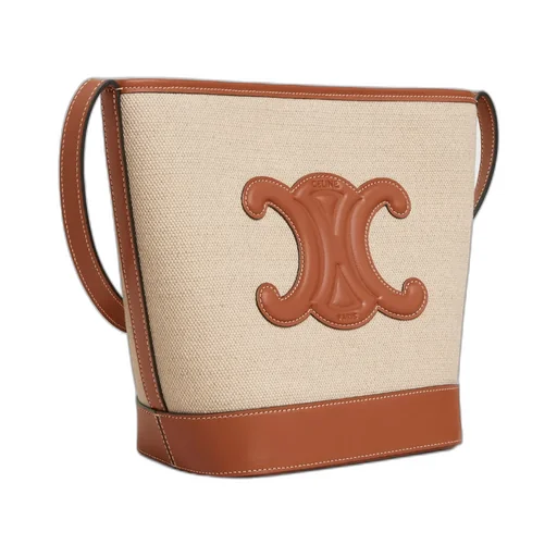 Small Bucket Cuir Triomphe In Textile And Calfskin