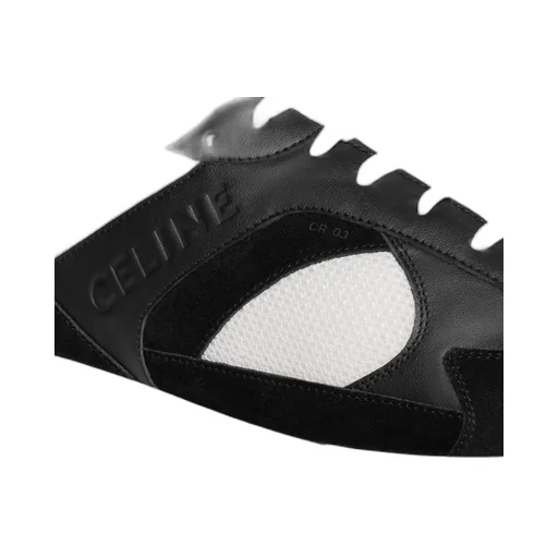 Runner Cr-03 Low Lace-Up Sneaker In Mesh, Calfskin And Suede Calfskin