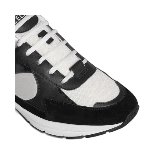 Runner Cr-03 Low Lace-Up Sneaker In Mesh, Calfskin And Suede Calfskin