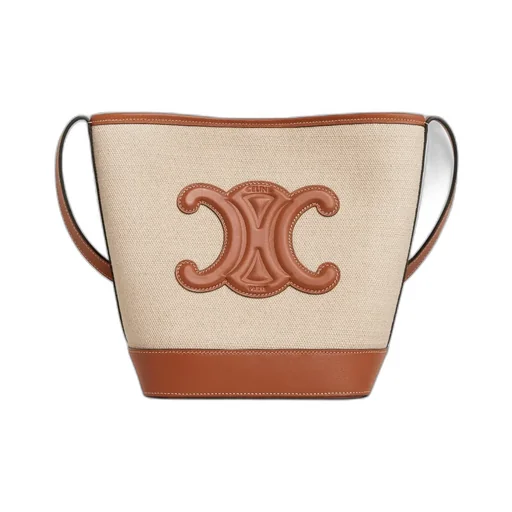 Small Bucket Cuir Triomphe In Textile And Calfskin