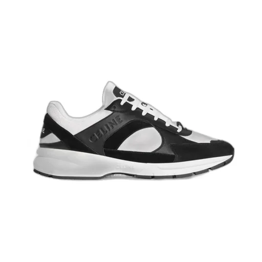 Runner Cr-03 Low Lace-Up Sneaker In Mesh, Calfskin And Suede Calfskin
