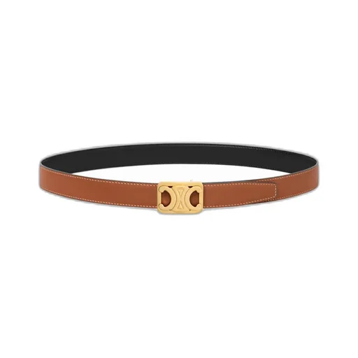 Medium 25Mm Reversible Framed Triomphe Belt In Taurillon And Natural Calfskin