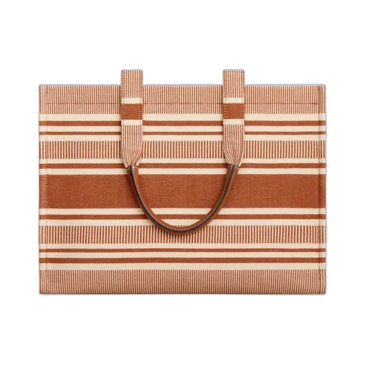 Large Cabas Thais In Striped Textile