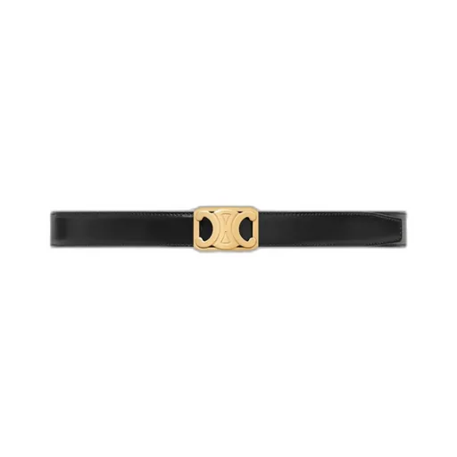 Medium 25Mm Reversible Framed Triomphe Belt In Taurillon And Natural Calfskin