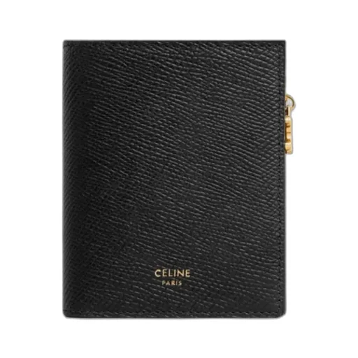 Compact Wallet Triomphe Charms In Grained Calfskin