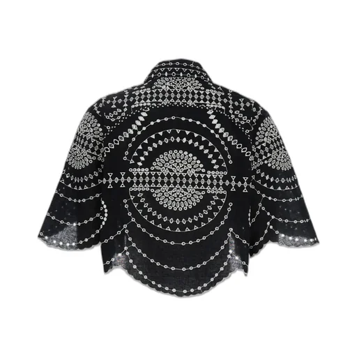 Emmie Cropped Blouse With Embroidery
