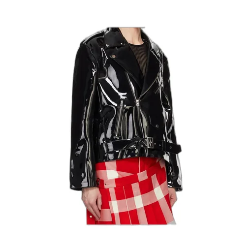 Patent-Finish Biker Jacket