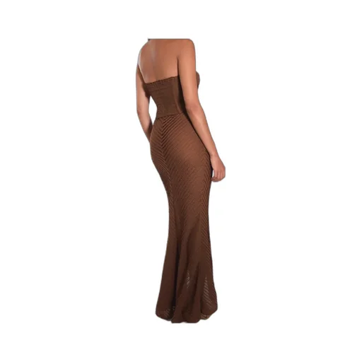 Strapless Mesh Maxi Dress
