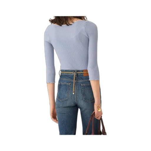 Lace-Trimmed Button Top