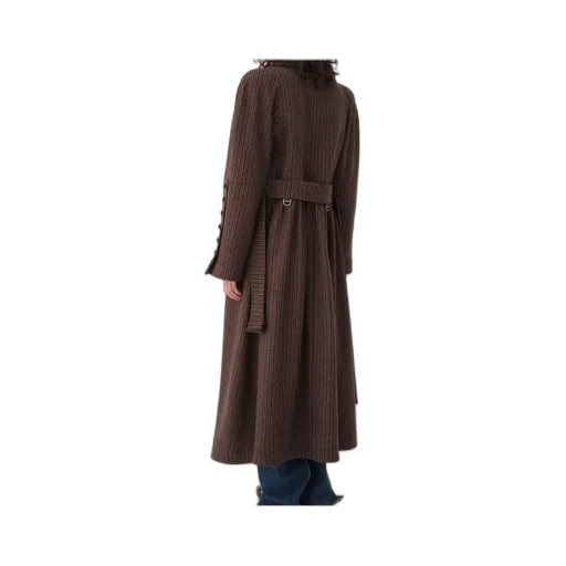 Double-Breasted Houndstooth Riding Coat