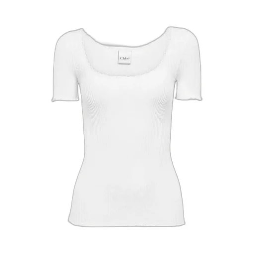 Scoop-Neck Ribbed-Knit Top
