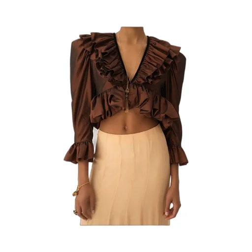 Ruffled-Trimmed Blouse