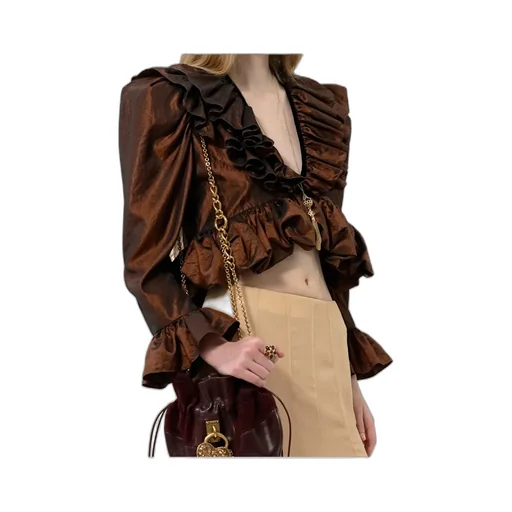 Ruffled-Trimmed Blouse