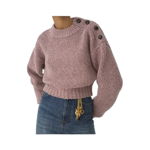 Mock-Neck Cropped Knit Jumper