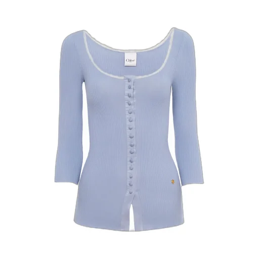 Lace-Trimmed Button Top