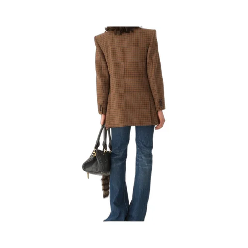 Houndstooth Double-Breasted Tailored Jacket