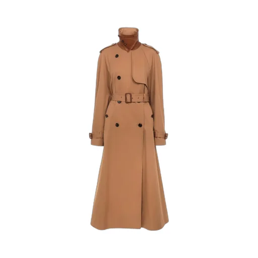 Cotton Gabardine Long Trench Coat