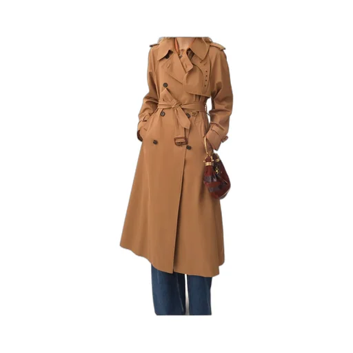 Cotton Gabardine Long Trench Coat