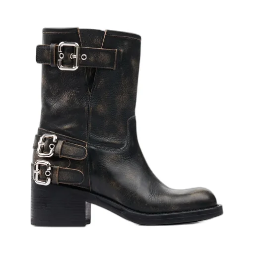 60Mm Leather Biker Boots