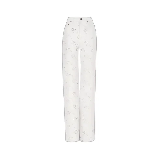 Wide-Leg Jeans With Cut-Out