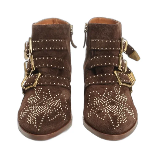 Susan Stud Detailed Buckled Boots