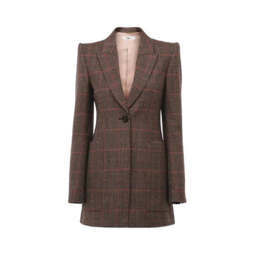 Checked Single-Breasted Tailored Jacket