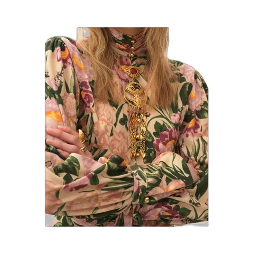 Floral-Print Blouse