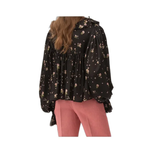 Ruffled Floral Print Blouse