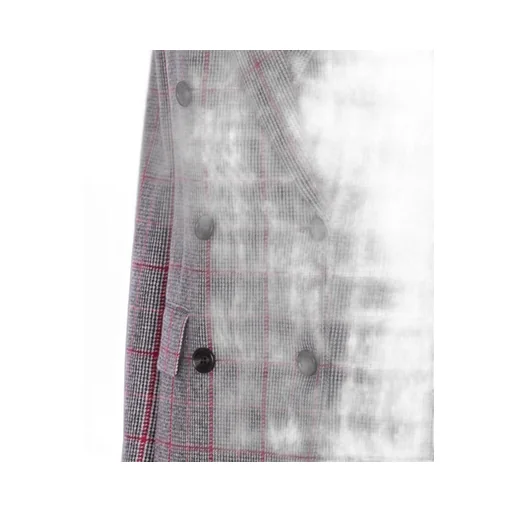 Tartan Motif Double-Breasted Blazer